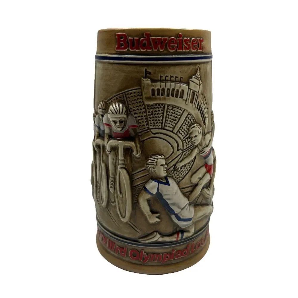 Vintage LA‎ Budweiser Olympic Beer Stein/Mug 1984 Los Angeles Olympics Ceramarte